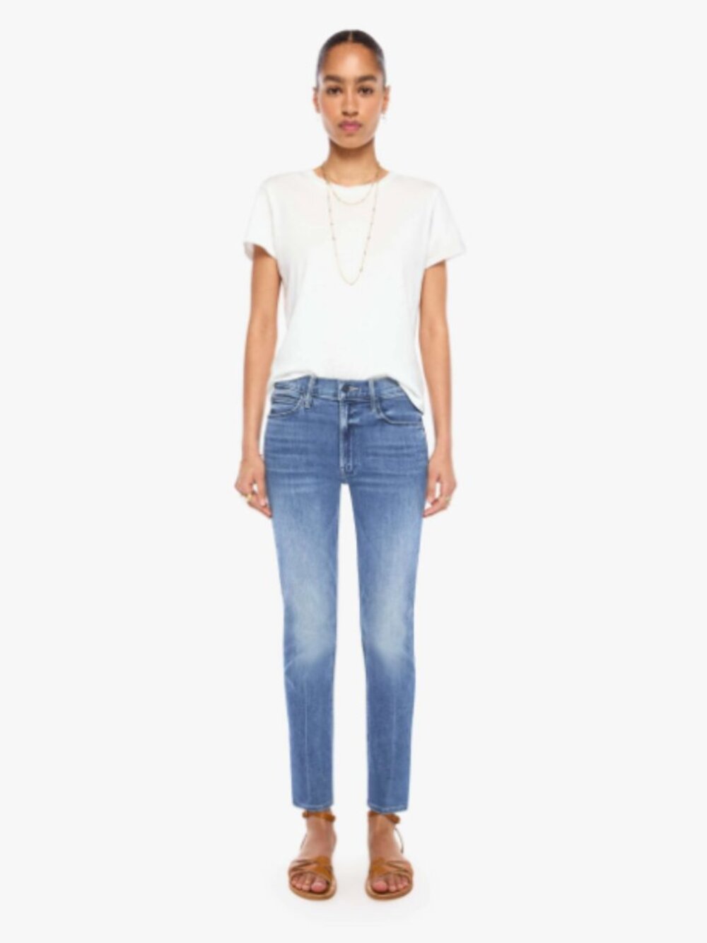 MOTHER The Mid Rise Dazzler Ankle Jean Medium Blue – Size 24 – New With Tags